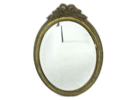 Ornate Mirror Resin Gold Gilded Ornate Hollywood regency style Lovely Beveled Glass