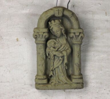 Outdoor Protection Chapel Carved Stone Style Resin Virgin Mary Infant Jesus HTF