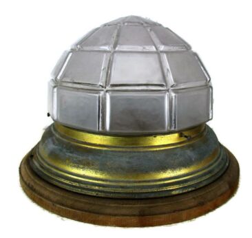 Large Art Nouveau Bauhaus Ceiling Lamp Fixture Plafonniere Flush Mount Brass