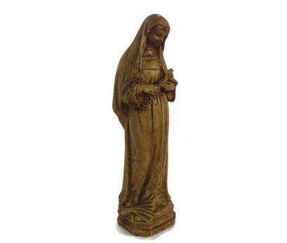 Statue St Rita of Cascia Resin Patroness Impossible Causes Collector Plaster brown Rare 12.99"