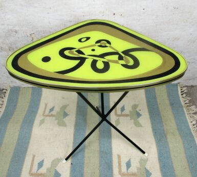 Vintage Small Side Coffee Table Plant stand Tripod Pop Art Andy Warhol style HTF