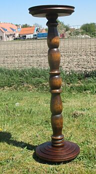 Beautiful Large Carved wood Pedestal Table Plant Stand Side Table 29.13"