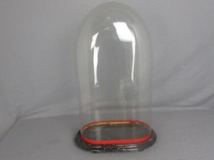 Antique Victorian Oval Hand Blown Glass Globe Dome Doll Clock 19.68 H 11.02"