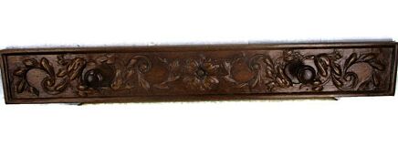 Large Hand Carved Oak Pediment Reclaimed Architectural Salvage Drawer board