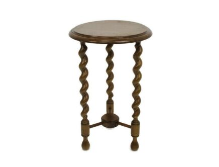 Small Barley Twist Tripod Side Display Table Pedestal Plant Bonsai Stand Barn Country Farmhouse 18.89"