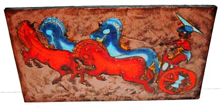 Ruscha HORSE& RIDER Fat Lava Germany Space Age Pop Art Psychedelic Wall Tile 70s