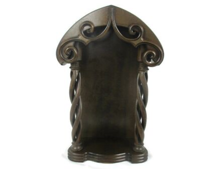 hand Carved Wooden Chapel Niche for Statue Open Barley Twist Gorgeous Vintage