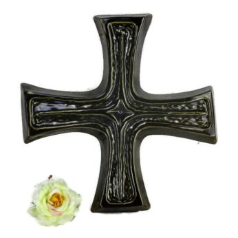 Mid Century Modern Ceramic Modernist Crucifix Era Amphora Perignem 12.59"