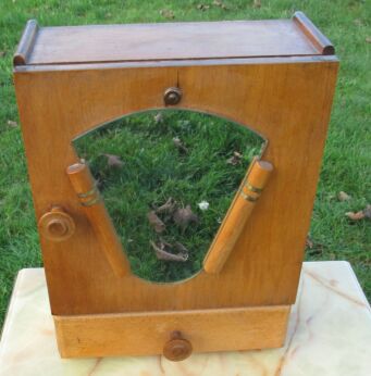 Sweet Antique French Art Deco Display Wall Cabinet Glass mirror