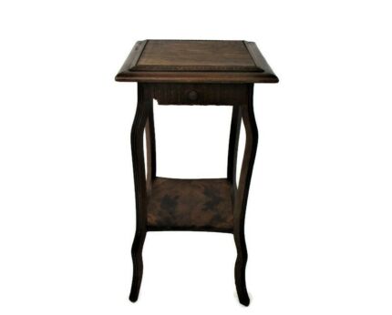 Gorgeous Art Nouveau Deco Pedestal Table Plant Flower Stand Side Table Two Tier Drawer