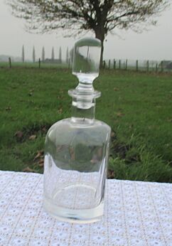 Gorgeous Clear Heavy Glass Decanter Unusual Form
