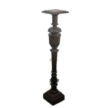 Antique Church hand Carved Oak Pedestal Table Plant Stand Side Table HTF 40.55"