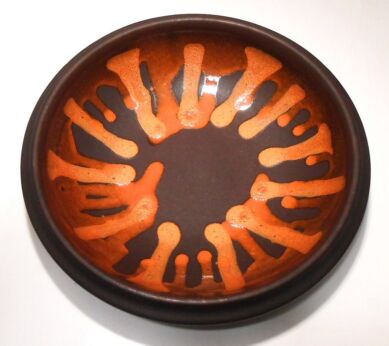 Vintage West Germany Steuler Art Pottery Bowl glazed ceramic Fat Lava 60s 70s