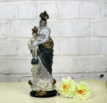 Our Lady of Victory Infant Child Plaster Notre Dame Victoire Angels Small Statue