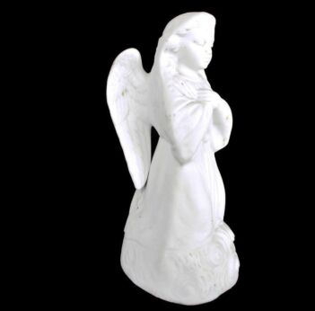 French Porcelain Angel Bisque Statue Figurine Beautiful 6.29" Antique