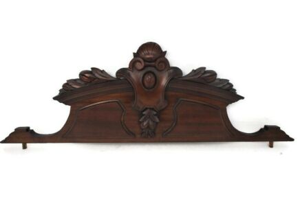 Hand Carved Wood Reclaimed Pediment Over Door Architectural French Antique