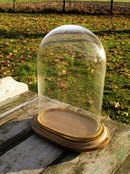Vintage small Oval Hand Blown Glass Dome Globe Mantel Clock 11.02"