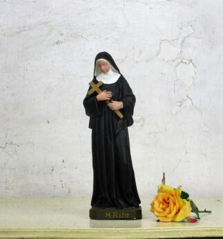 HTF Statue St Rita of Cascia Resin Patroness Impossible Causes Collector 10.23"