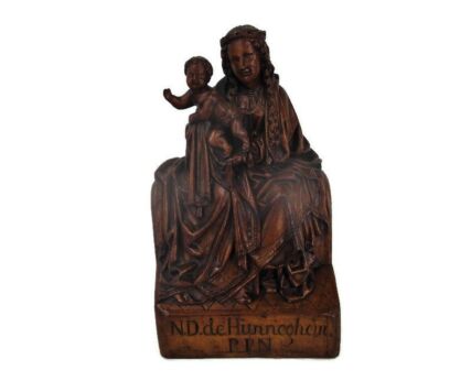 Large Statue Notre Dame Our Lady Hunnegem Hunneghem Oak Virgin Mary Collector HTF 1800s exceptional