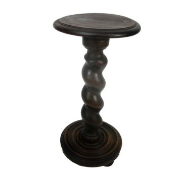 Barley Twist Wooden Side Wine Display Table Pedestal Plant Bonsai Flower Stand 22.83"