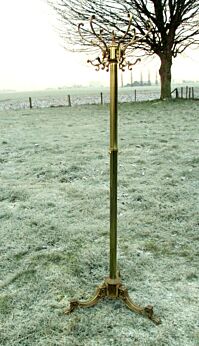 Ornate Antique Coat Hat Rack Hall Tree Stand Floor Brass