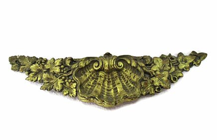 Antique Cast Brass Furniture Trim Ornate Reclaimed Hardware Architectural Shell Signed E. Michiels Beautiful