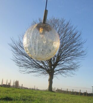 Vintage Crackled Iced Glass Chandelier Ceiling Light Lamp Ball