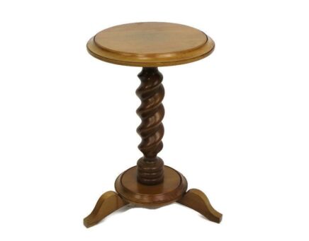 Small Barley Twist Tripod Side Display Table Pedestal Plant Bonsai Stand Barn Country Farmhouse Cottage Style