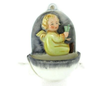 Vintage Holy Water Font Porcelain Goebel Maria Spötl Design Marked Sweet Angel Germany