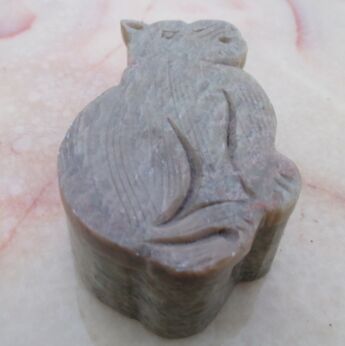 Lovely small trinket box soap stone cat jewelry box