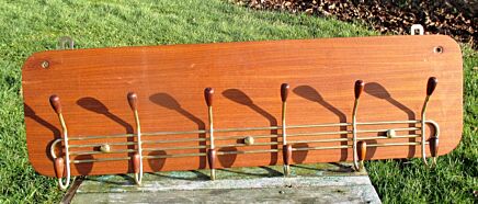 Vintage Mid Century Modern Teak Coat Rack 1950's Danish Modern Style