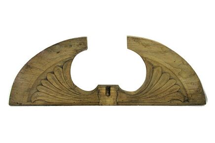 Antique Small Hand Carved Wood Pediment Ornate Over door Architectural Spindle Reclaimed Sandblasted