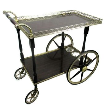 Vintage Bar Cocktail Tea Entertainment Cart Trolley Kitchen Island Veneer Italy