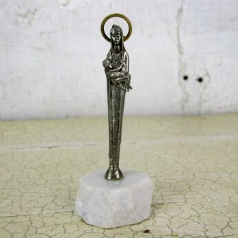Peltro Small Statue Figurine Virgin Mary Madonna Infant Italy Pewter Lovely