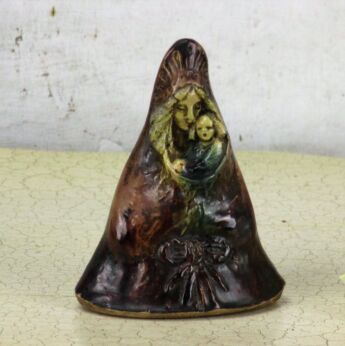 Statue Flemish Pottery Poterie Flamande Noseda Madonna Virgin Mary Majolica 5"