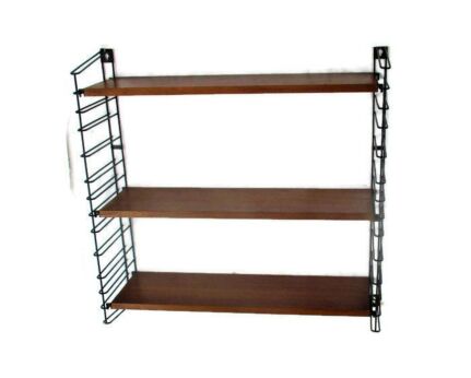 Mid Century Modern Wall Shelving Unit Teak Dutch Design Tomado Adjustable Retro 3 shelves