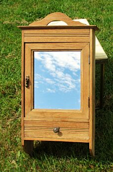 Vintage Medicine Kitchen Wall Cabinet Apothecary Pale wood mirror
