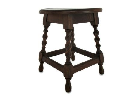 Barley Twist Wooden Side Wine Table Pedestal Plant Bonsai Stand Barn Country Farmhouse Style Rare