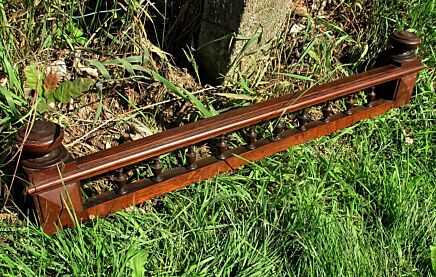 Antique Gorgeous Wooden Oak Pediment Overdoor Architectural Spindles Rack