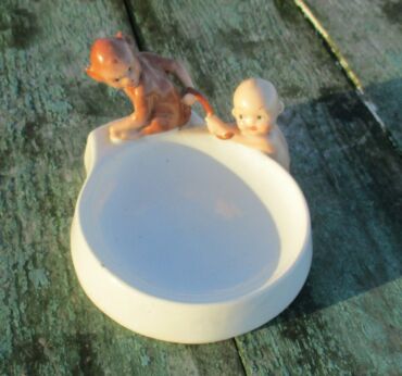 Very Rare Bowl Limbach Monkey Baby Marked Germany Collector