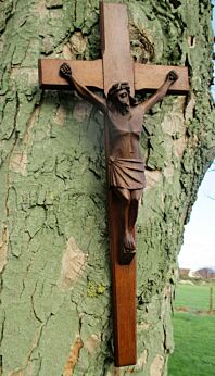 Gorgeous Large Complete Carved Wood Hanging Crucifix Cross Jesus Christ 27.55"