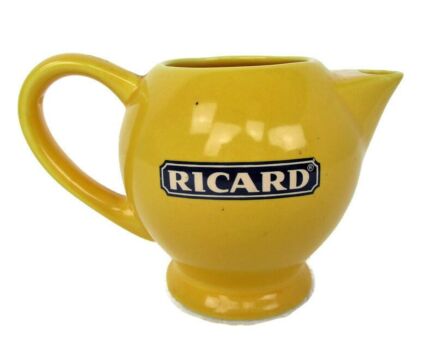 Yellow Ricard Pitcher Jar Ceramic France French Authentic Apero Pastis Small
