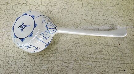 Vintage Boch Copenhague Kopenhagen Soup Tureen Ladle Blue White HTF