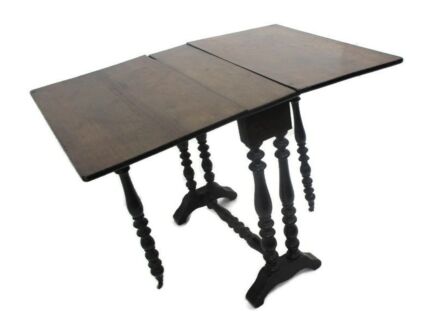Large Hand Carved Ornate Wooden Pliable Table Edwardian Beautiful Bobbin Legs Rare