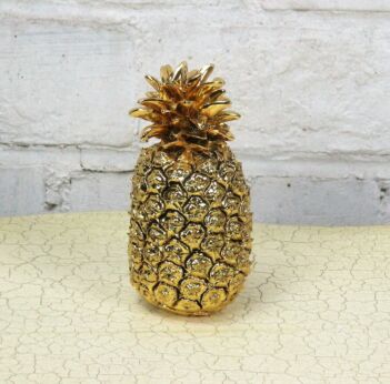 Italian Collector Gold Colored PIneapple Marcello Giorgio Sculpture 4.72" H