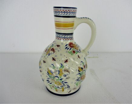 Antique Art Deco Boch La Louviere 1920s-1930s Pitcher Lovely Floral Pattern Bees