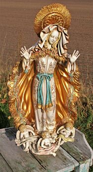 Large Gorgeous Statuette Virgin Mary Madonna Pattarino House Marioni Terracotta