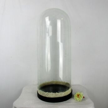 XL Antique Round Hand Blown Glass Dome Globe Steampunk Statue Display 27.55"