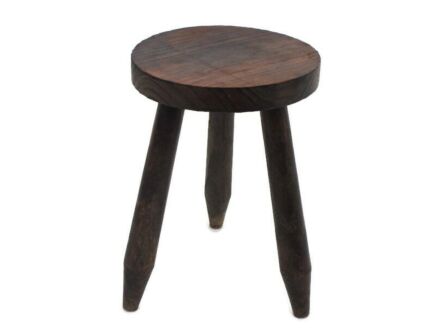Old Milk Milking Stool Farmhouse Country Barn Style French Oak Tripod Side Display Table Pedestal Plant Stand