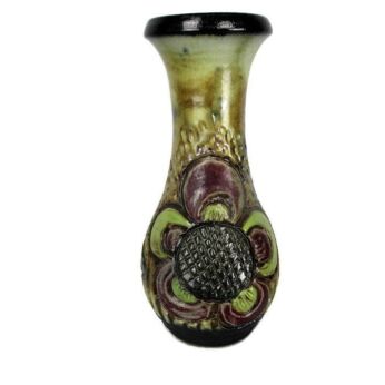 Art Deco Revival Tall Vase Marked Roger Guerin Sun Flower Stoneware 12.40"